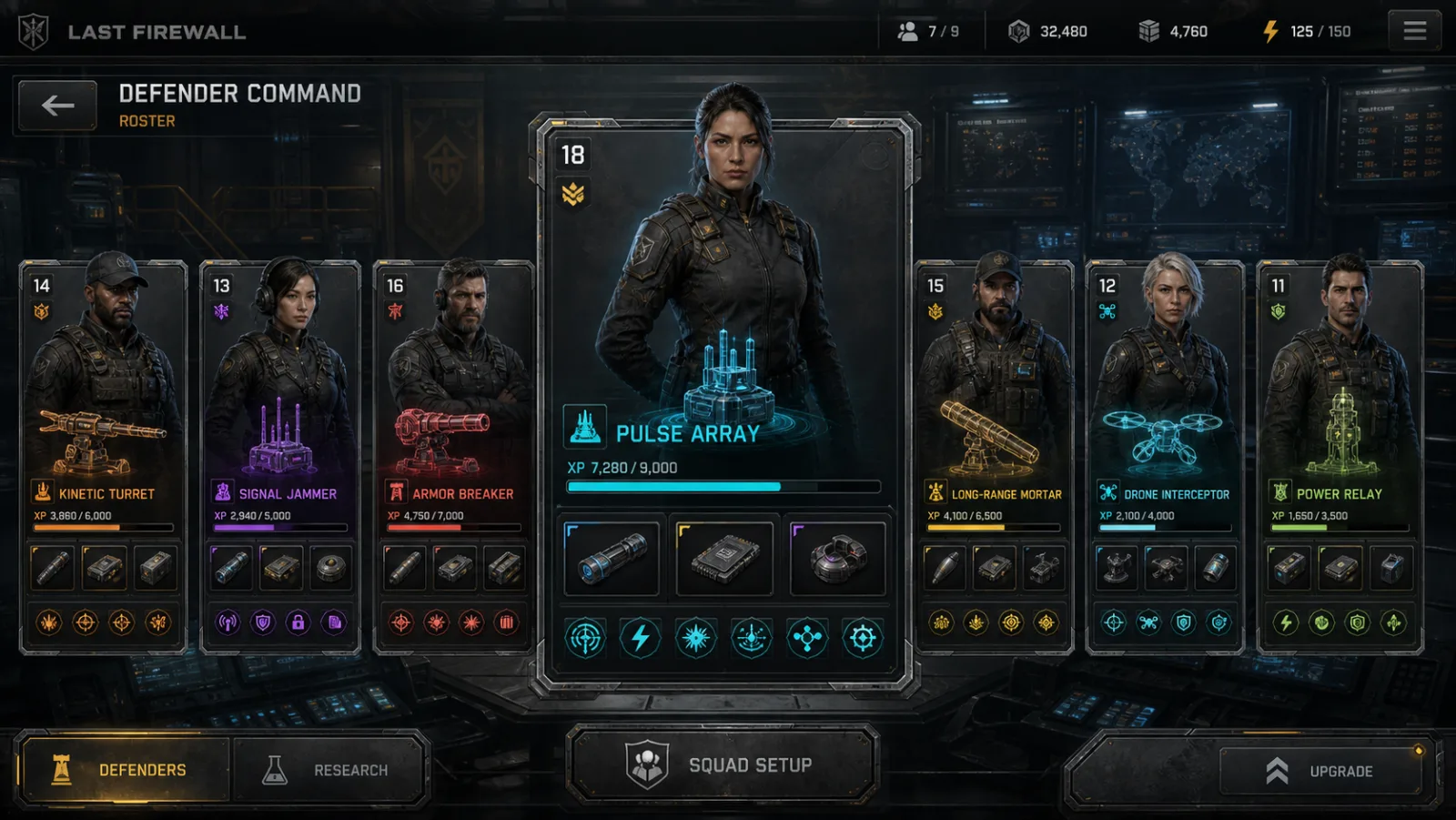 The seven defender specialists assembled in the City42 command center in work gear, not uniforms.